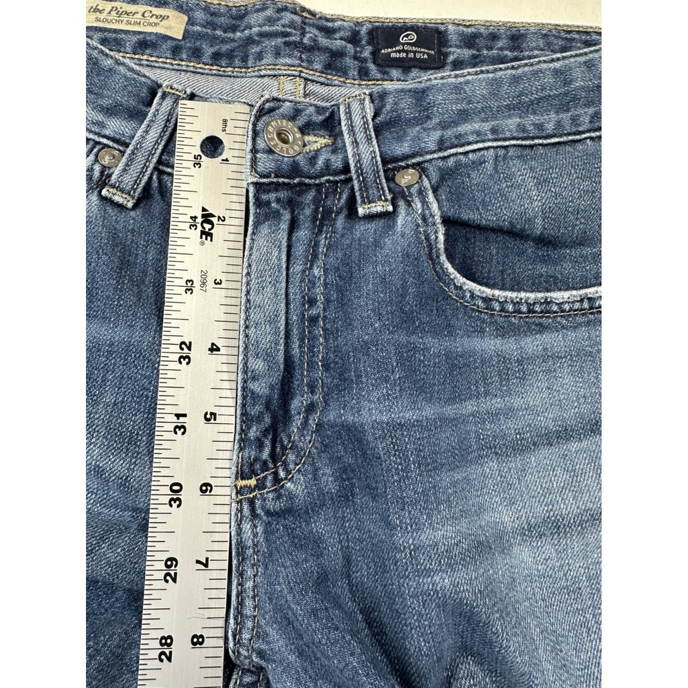 AG Adriano Goldschmied The Piper Crop Jeans Sz 29 Blue Slouchy Slim Capri USA - Picture 8 of 12